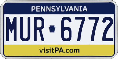 PA license plate MUR6772