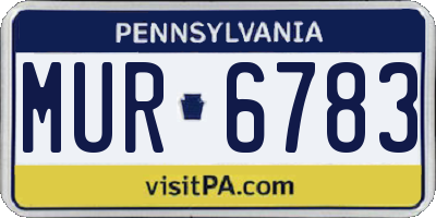 PA license plate MUR6783