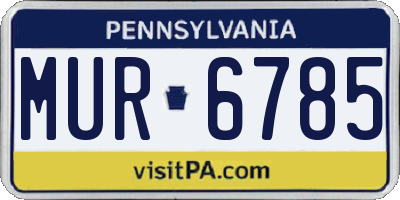 PA license plate MUR6785