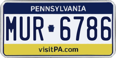 PA license plate MUR6786