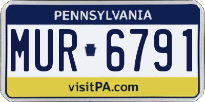 PA license plate MUR6791