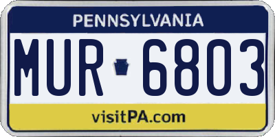 PA license plate MUR6803