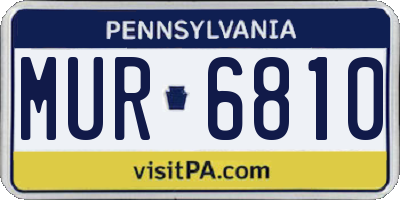 PA license plate MUR6810