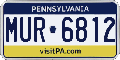 PA license plate MUR6812