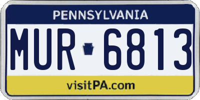 PA license plate MUR6813