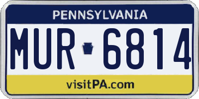 PA license plate MUR6814