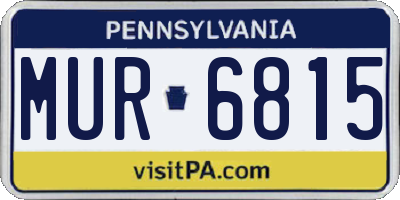 PA license plate MUR6815