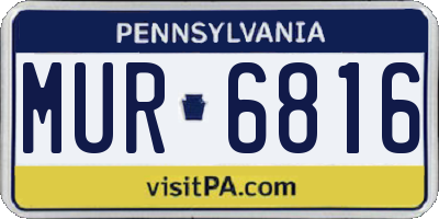 PA license plate MUR6816