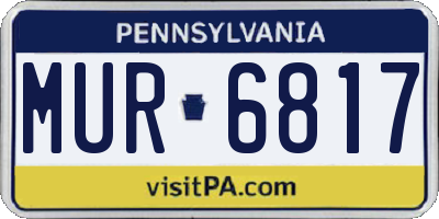 PA license plate MUR6817