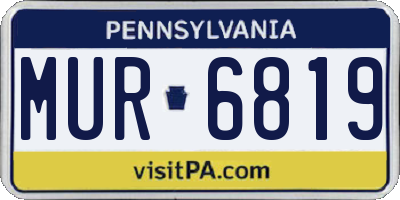 PA license plate MUR6819