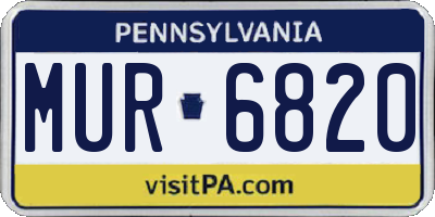 PA license plate MUR6820