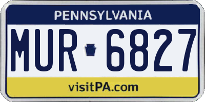 PA license plate MUR6827
