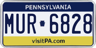 PA license plate MUR6828