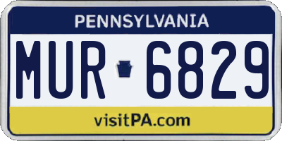 PA license plate MUR6829