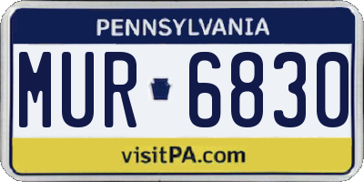 PA license plate MUR6830