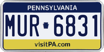 PA license plate MUR6831