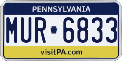 PA license plate MUR6833