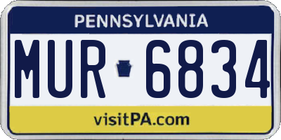 PA license plate MUR6834
