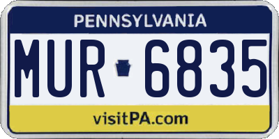 PA license plate MUR6835
