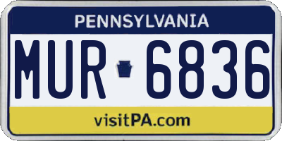 PA license plate MUR6836
