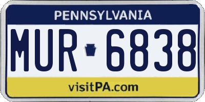 PA license plate MUR6838