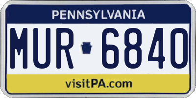 PA license plate MUR6840