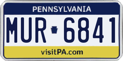 PA license plate MUR6841