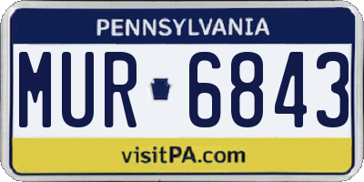 PA license plate MUR6843
