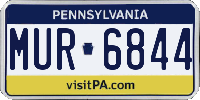 PA license plate MUR6844