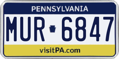 PA license plate MUR6847