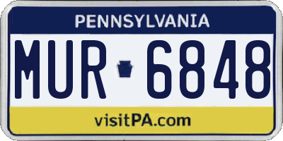 PA license plate MUR6848