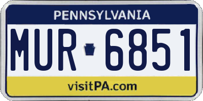 PA license plate MUR6851