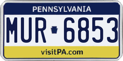 PA license plate MUR6853