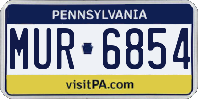 PA license plate MUR6854