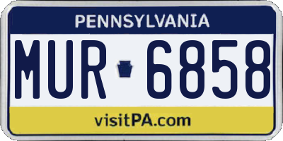 PA license plate MUR6858