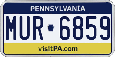 PA license plate MUR6859