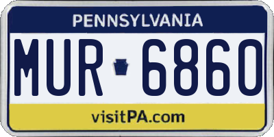 PA license plate MUR6860