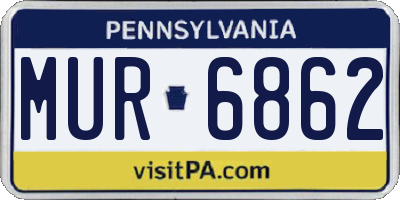 PA license plate MUR6862