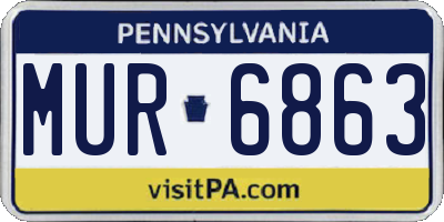 PA license plate MUR6863