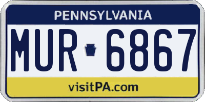 PA license plate MUR6867