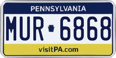 PA license plate MUR6868