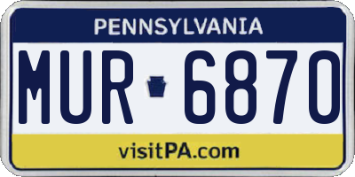 PA license plate MUR6870