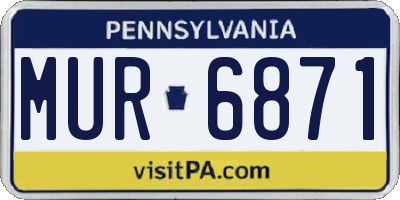 PA license plate MUR6871