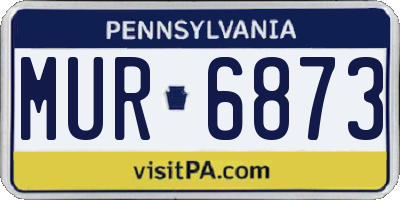 PA license plate MUR6873
