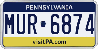 PA license plate MUR6874