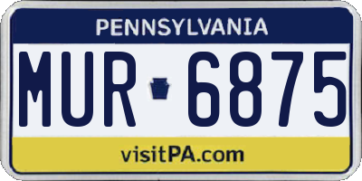 PA license plate MUR6875