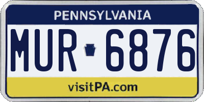 PA license plate MUR6876