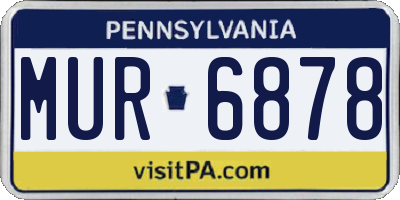 PA license plate MUR6878