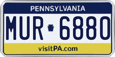 PA license plate MUR6880