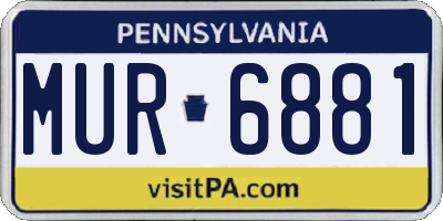 PA license plate MUR6881